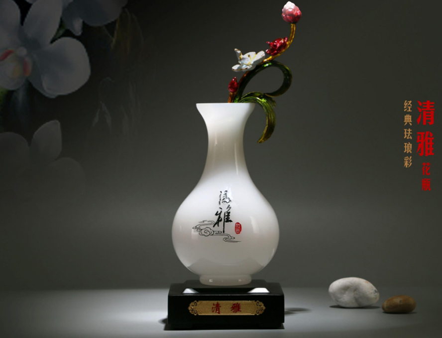 高檔商務禮品琺瑯彩花瓶