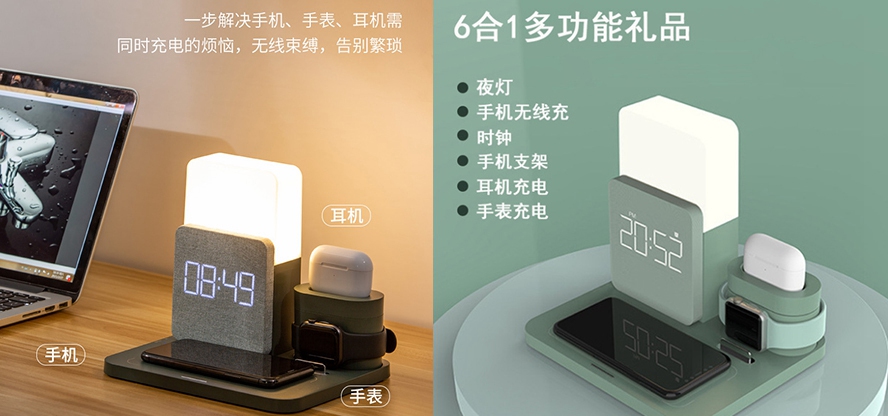 禮品6合一臺面時鐘