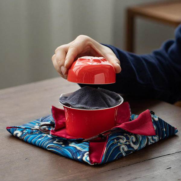 2023新年字器茶具套裝 字器杯4個+易泡壺1+收納布袋1+茶巾1商務茶具禮品3